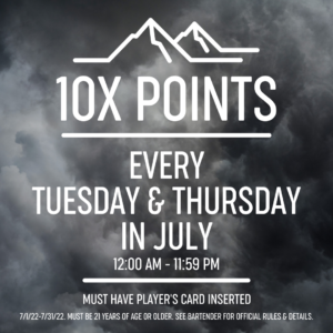 ten times points on Tuesday and Thursday in July