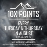 ten times points on Tuesday and Thursday in August